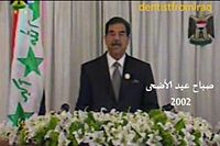 الشهيد صدام حسين البطل فيديو وصوت للتحميل Saddam_Ad7a_2002_Speech_Video